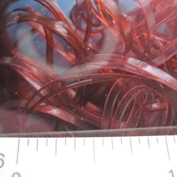 100 Goody Translucent Reddish Pink Plastic Poly Ouchless Elastic Pony Hair Bands - Picture 10 of 12